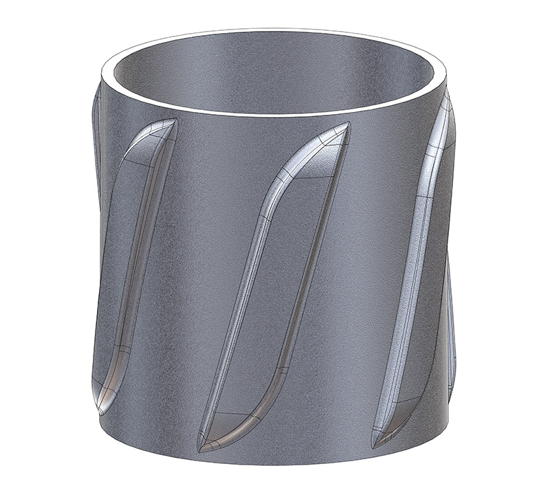 Aluminium Spiral Blade Solid Rigid Centralizer